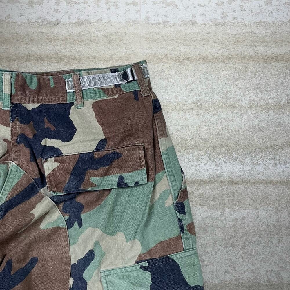 Vintage 90s Military Camo Tactical Pants 28x28 Baggy Wide Leg Fit Button Fly - Picture 3 of 6